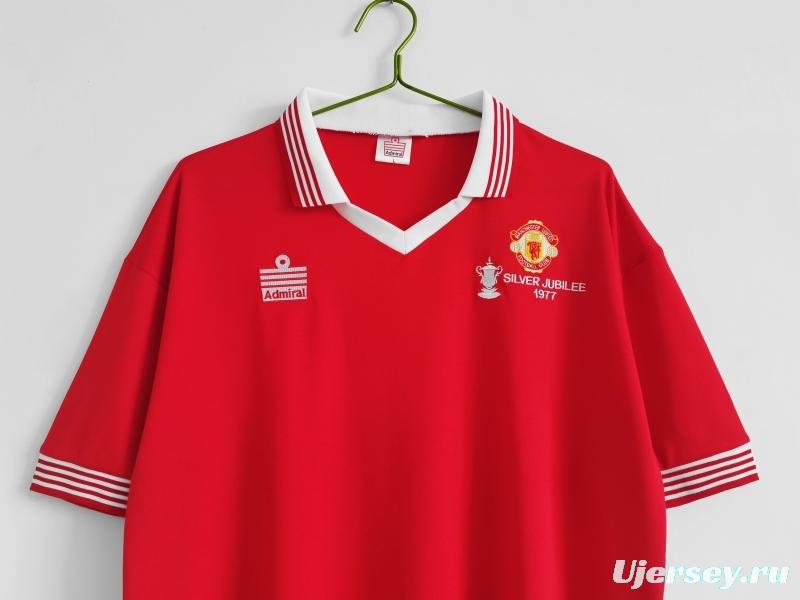 Retro 1977 Manchester United Home Soccer Jersey