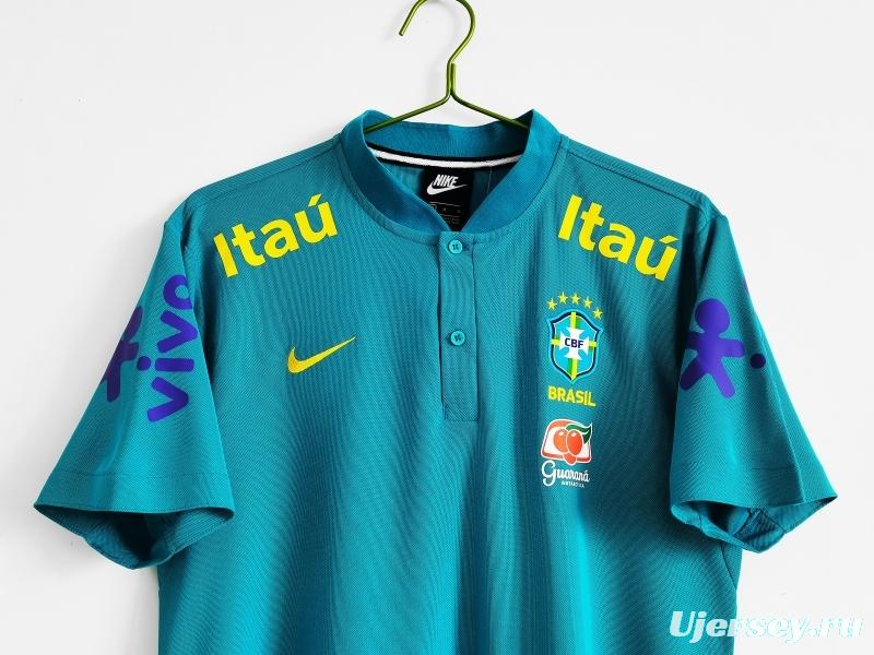 Retro 2021 Brazil Blue Training POLO Shirt