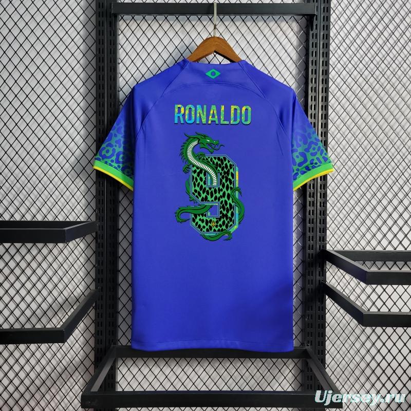 2022 Brazil Away National Team World Cup Soccer Jersey With Special Dragon Namesets