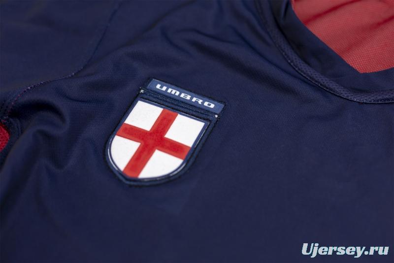 Retro 2002 England Away Reversible (Red/Navy) Soccer Jersey