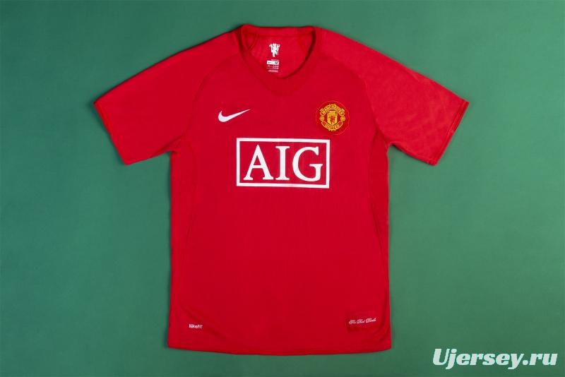 Retro 07/08 Manchester United Home Soccer Jersey