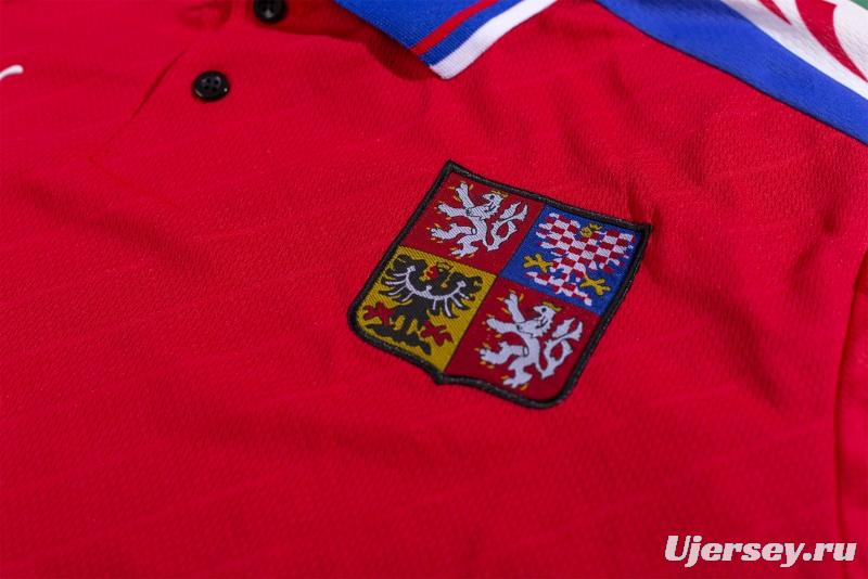 Retro 1996 Czech Republic Home Soccer Jersey