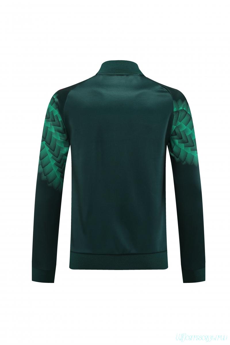 2022 Mexico Dark Green Full Zipper Tracksuit