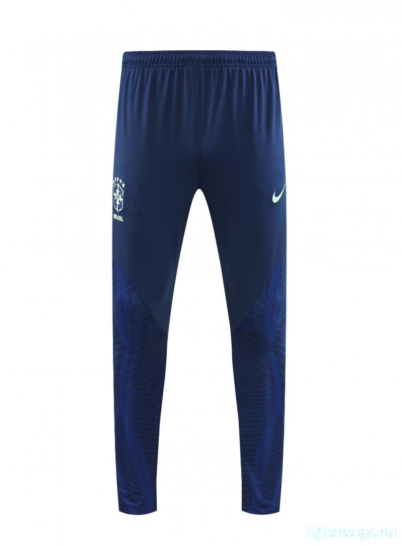 2022 Brazil Navy Half Zipper Tracksuit