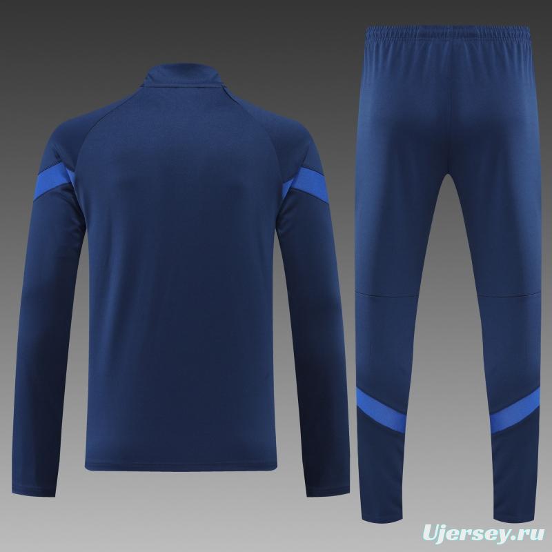 2022 Italy Navy Half Zipper Tracksuit