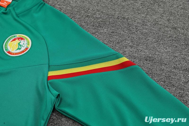 2022 Senegal Green Half Zipper Tracksuit