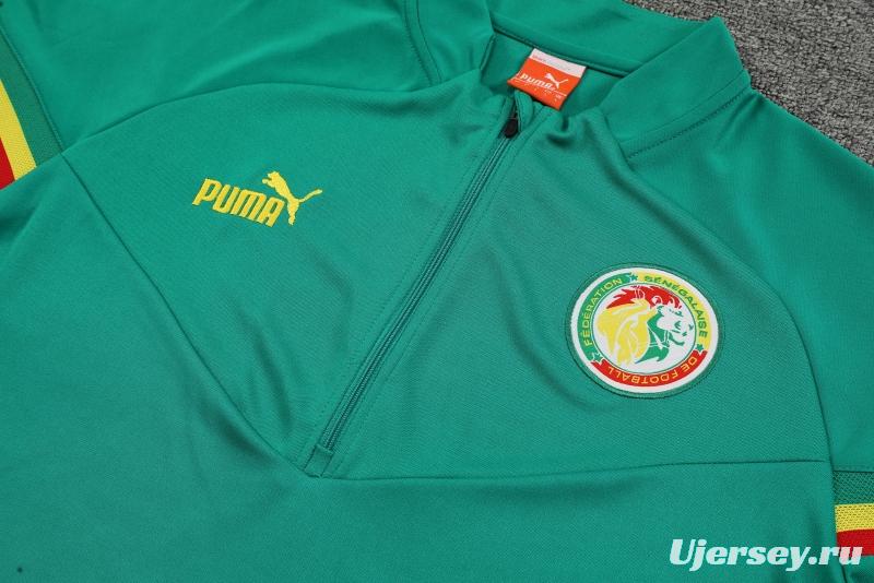 2022 Senegal Green Half Zipper Tracksuit