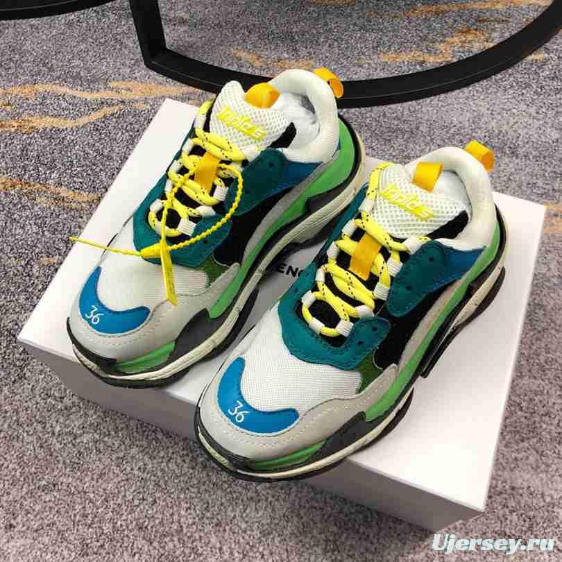 Men Balenciaga Triple-S Sneaker Multi-Color Green/Grey/Blue