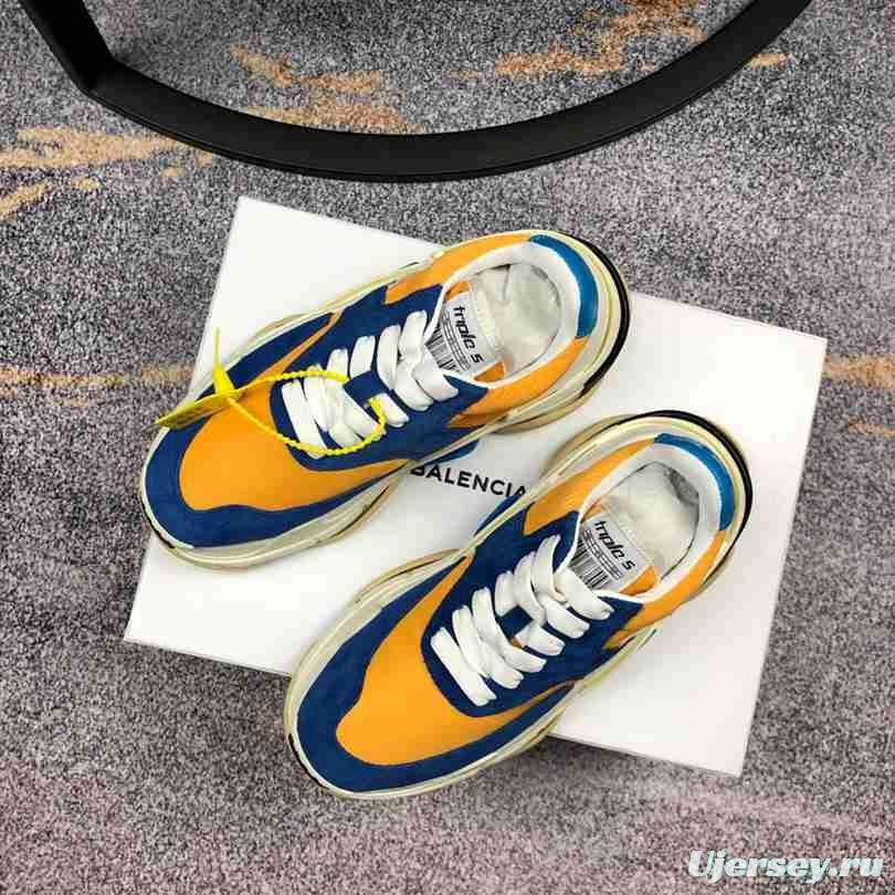 Men Balenciaga Triple-S 2 Navy/Yellow Sneaker