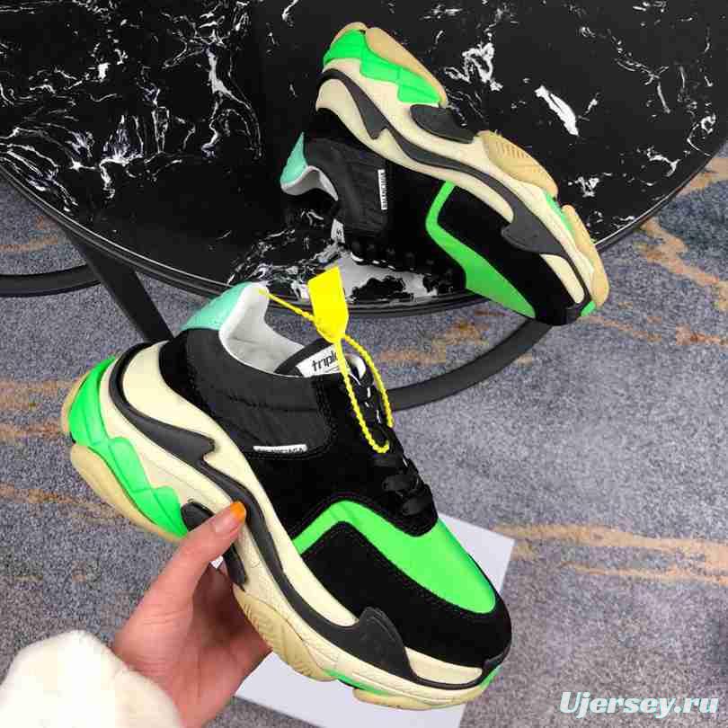 Men Balenciaga Triple-S 2 Black/Green Sneaker