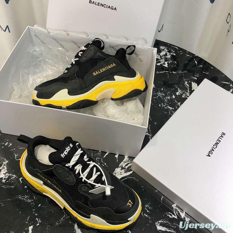 Men/Women Balenciaga Triple S Sneaker Black/Yellow