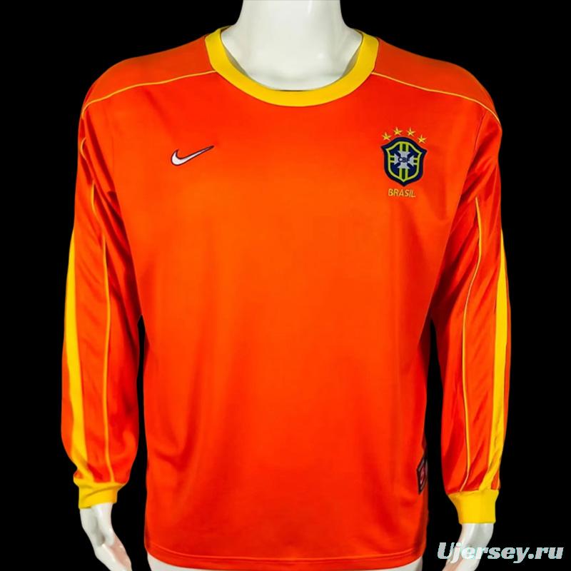 Retro 1998 Brazil Goalkeeper Orange Jersey