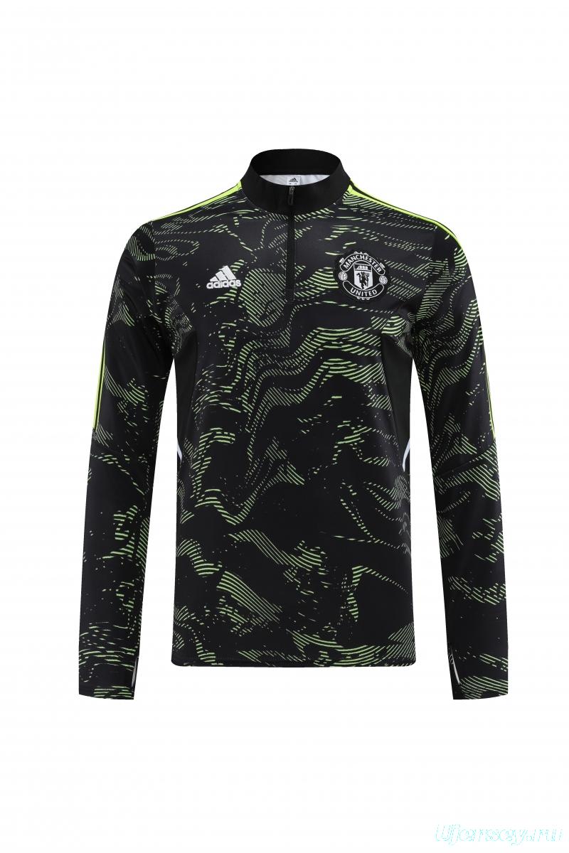 2023 Manchester United Dark Green Half Zipper Tracksuit