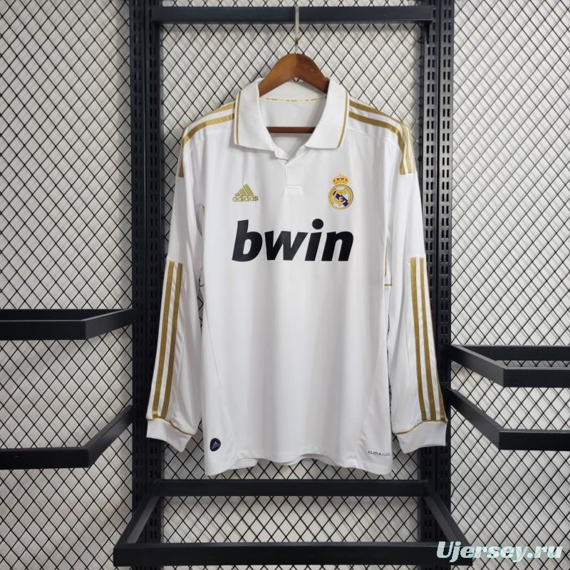 Retro Real Madrid 11/12 Long Sleeve Home Jersey