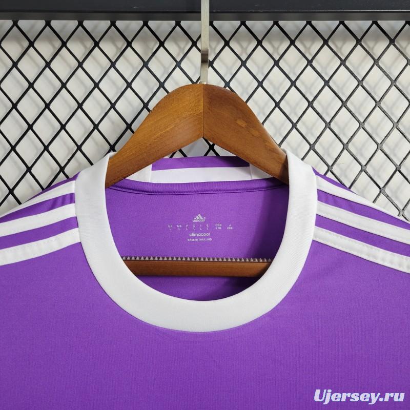 Retro Long Sleeve Real Madrid 17/18 Away Purple Jersey