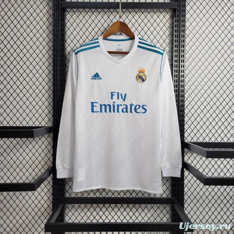 Retro Long Sleeve 17/18 Real Madrid Home Jersey