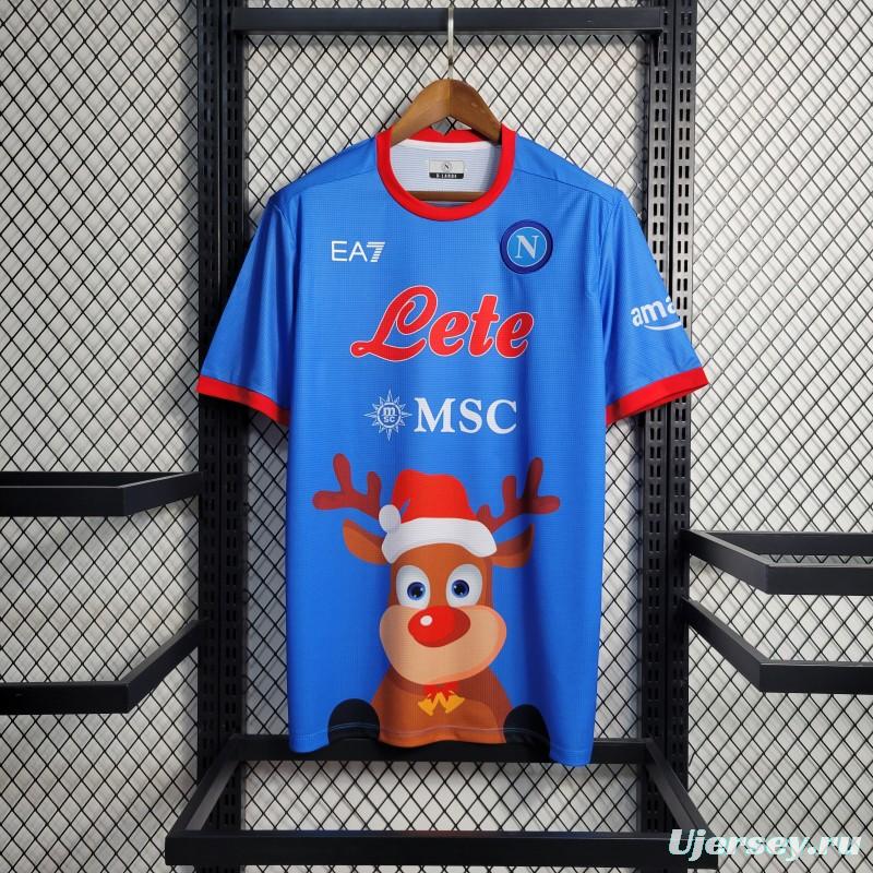 22-23 Napoli Christmas Special Version Blue Jersey