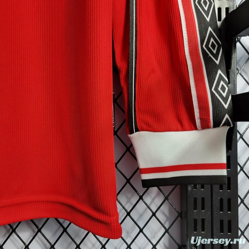 Retro Long Sleeve 98/99 Manchester United Home Jersey
