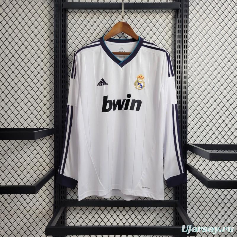 Retro Long Sleeve Retro 12/13 Real Madrid Home Jersey