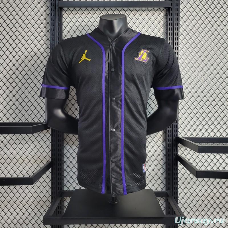 2023 NBA Lakers STATEMENT BASEBALL Black Jersey