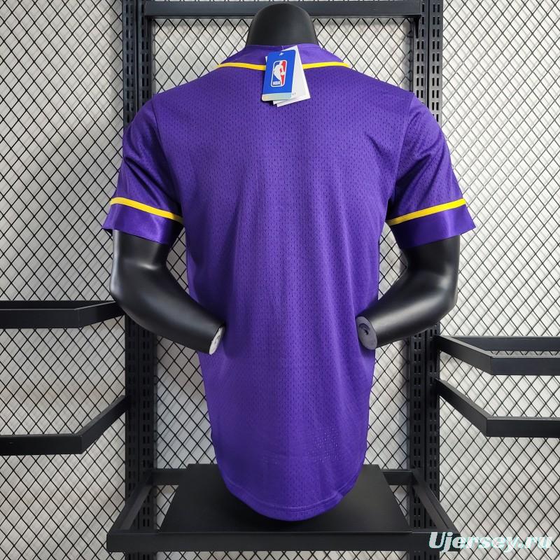 2023 NBA Lakers STATEMENT BASEBALL Purple Jersey