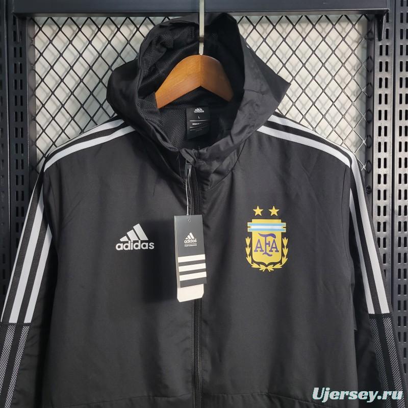 2022 3 Stars Argentina Black Windbreaker Black