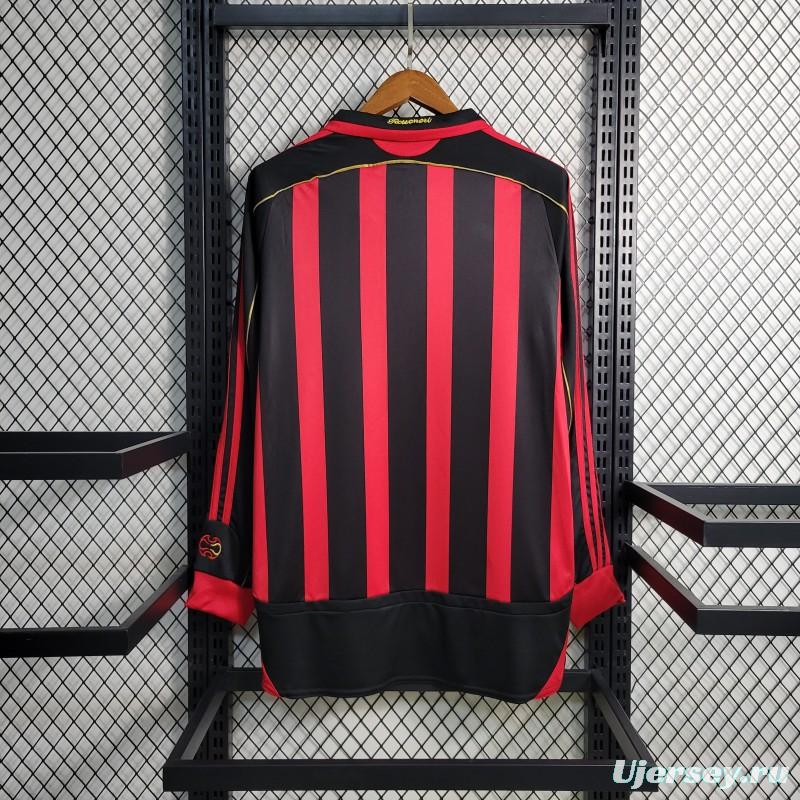 Retro Long Sleeve 2006-07 AC Milan Home Jersey
