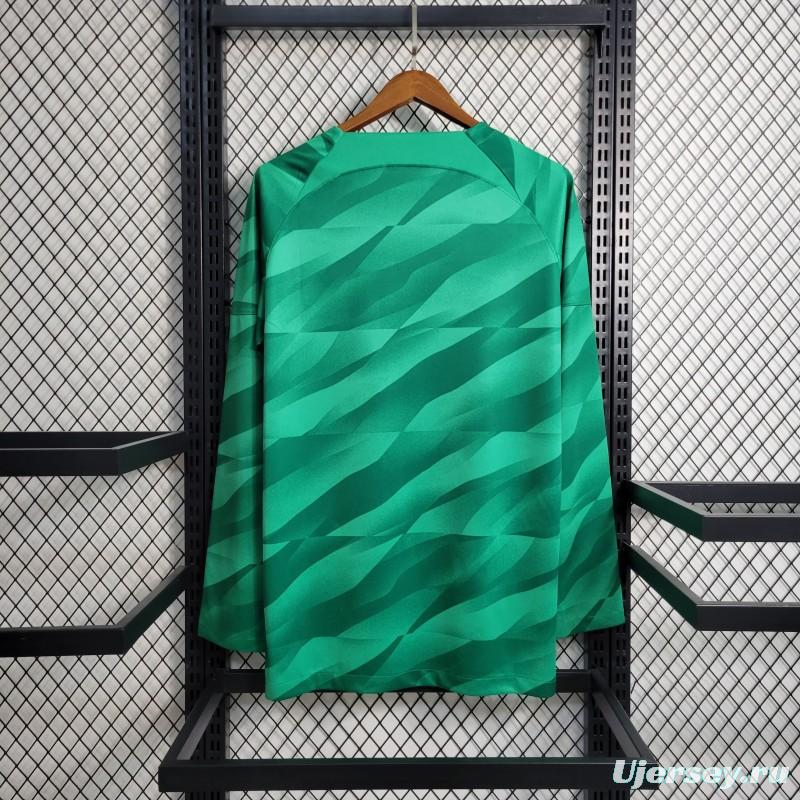 23-24 Long Sleeve PSG Green Goalkeeper Jersey