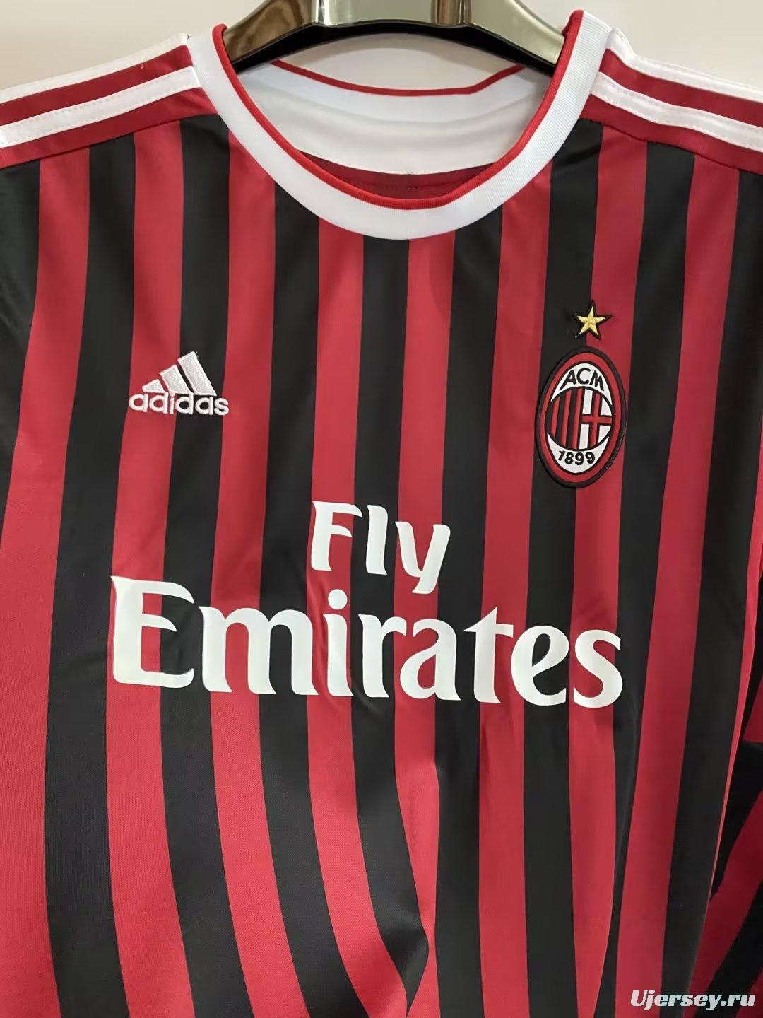 Retro 11/12 AC Milan Home Long Sleeve Jersey