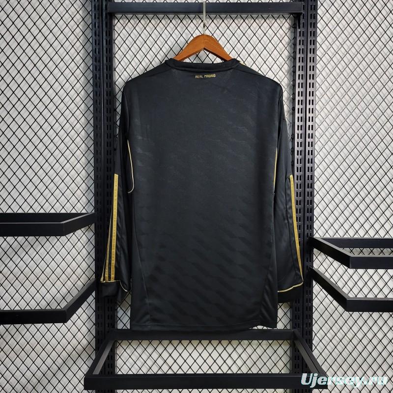 Retro Long Sleeve 2011/12 Real Madrid Away Black Jersey