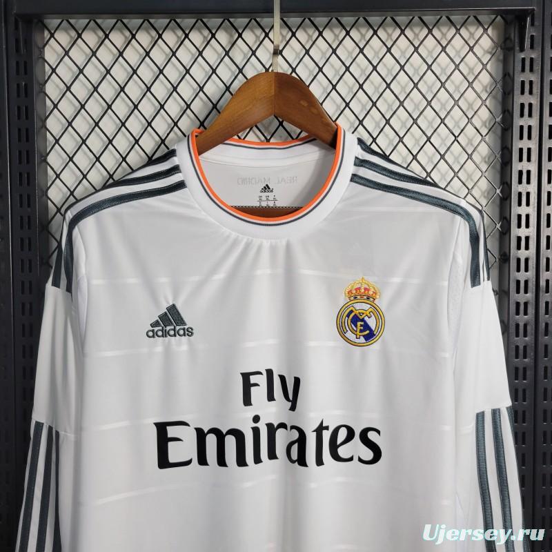 Retro 13-14 Long Sleeve Real Madrid Home Jersey