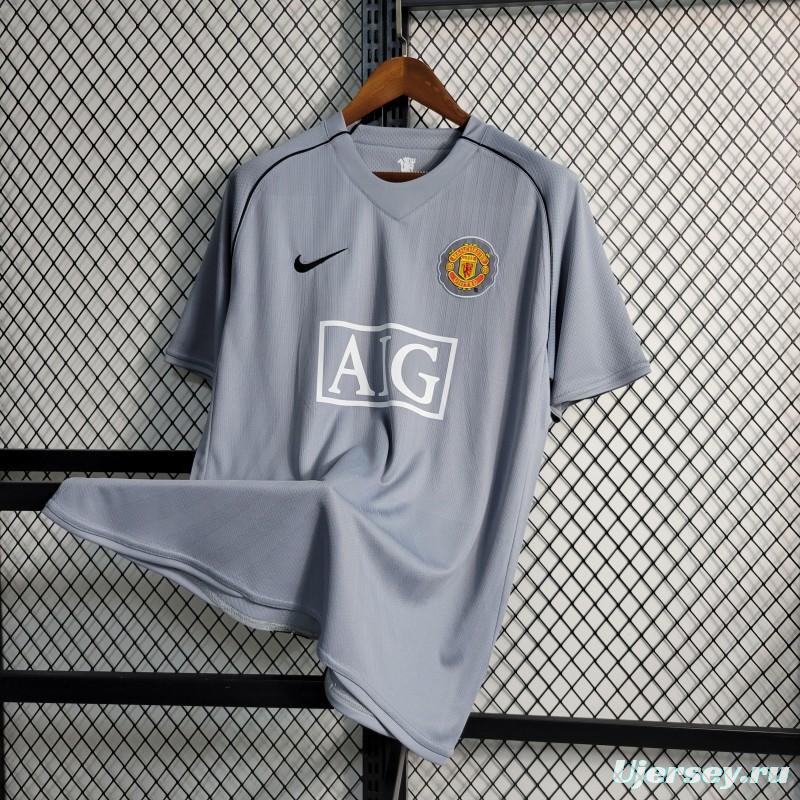 Retro 07-08 Manchester United Gray Goalkeeper Jersey