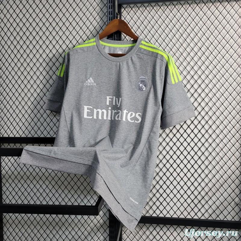 Retro 15/16 Real Madrid Away Grey Soccer Jersey