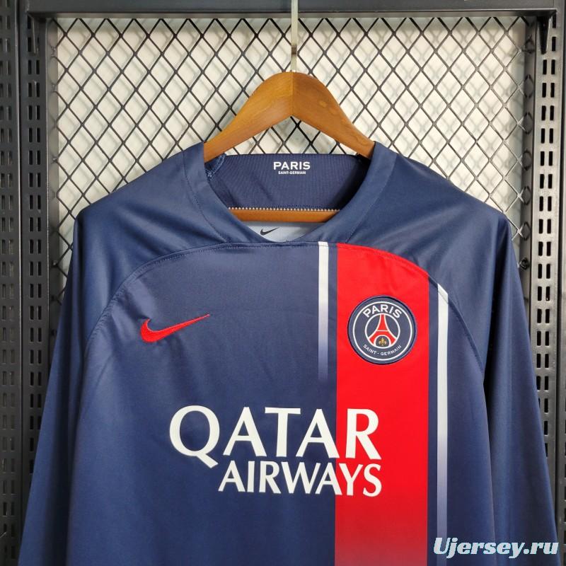 23-24 PSG Home Long Sleeve Soccer Jersey