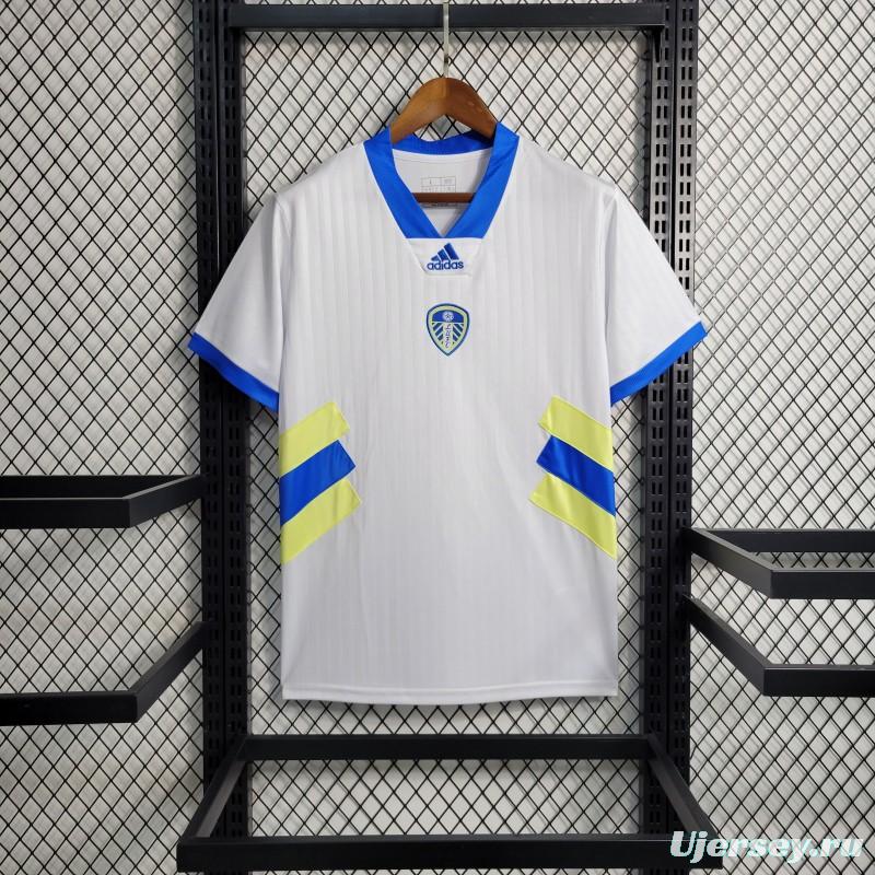 23-24 Leeds United White Icon Jersey with Embroidery logo