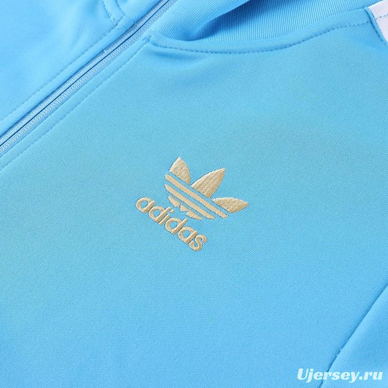 2023 Adidas Original Sky Blue Full Zipper Jacket +Pants