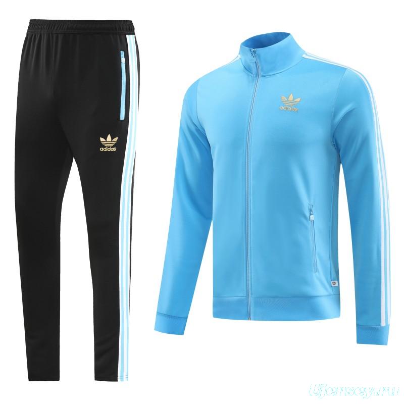 2023 Adidas Original Sky Blue Full Zipper Jacket +Pants