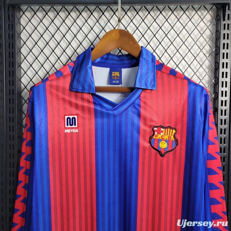Retro 91/92 Barcelona Home Long Sleeve Jersey