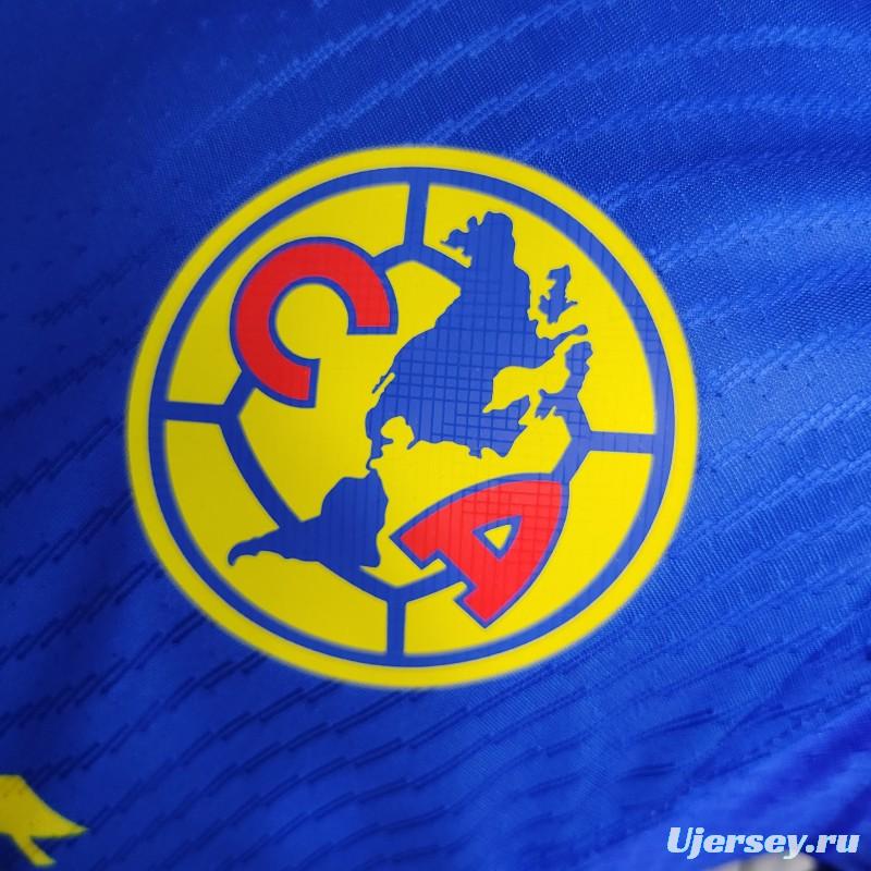 Player Version 23-24 Club America Away Blue Jersey