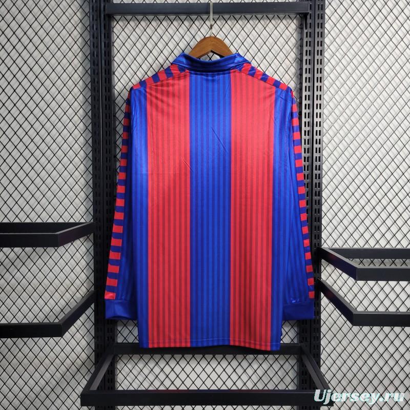 Retro 91/92 Barcelona Home Long Sleeve Jersey