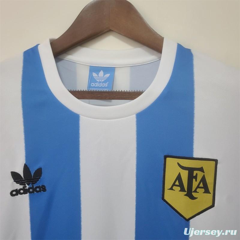 Retro 1978 Argentina Home Long Sleeve Jersey
