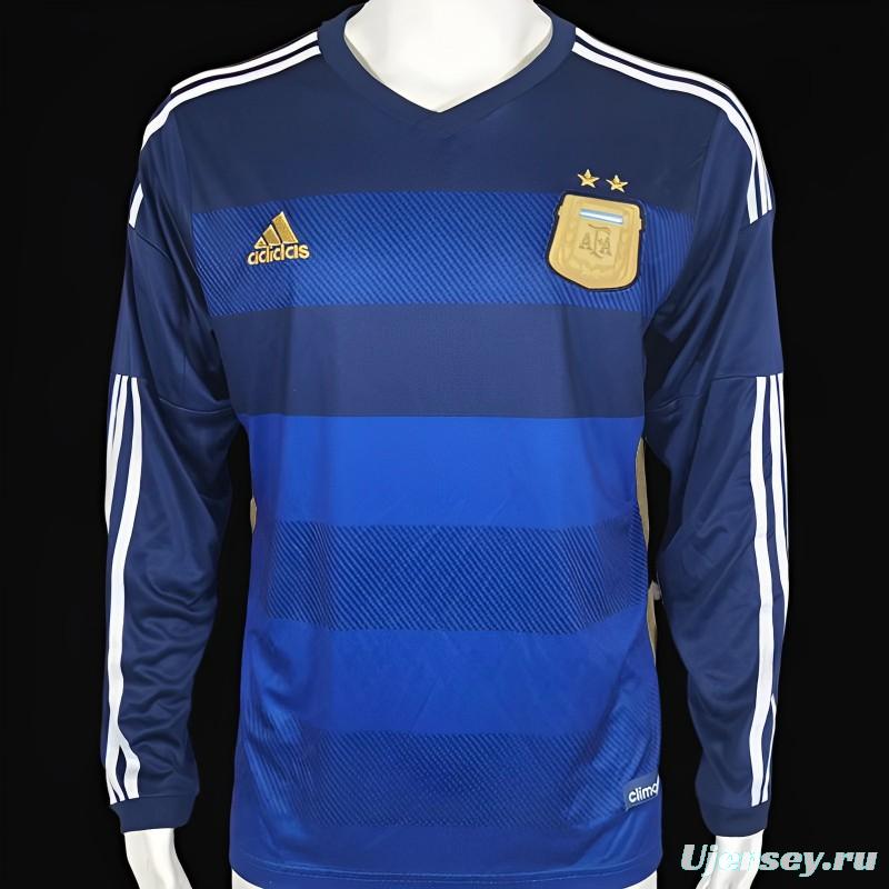 Retro 2014 Argentina Home Long Sleeve Soccer Jersey