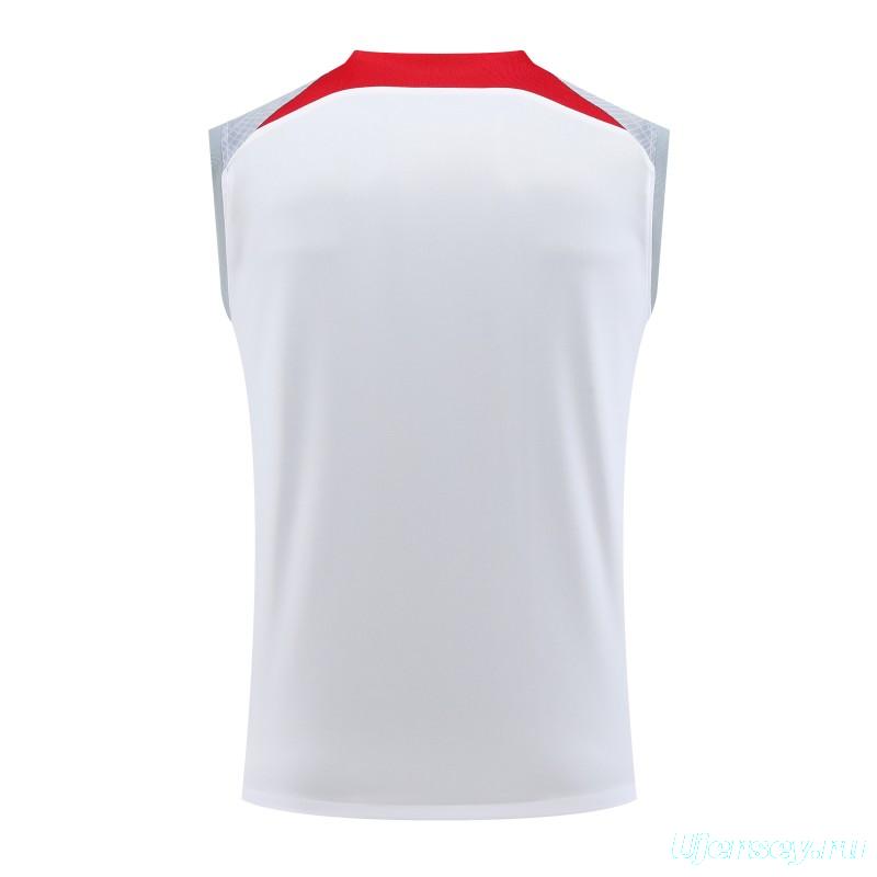 23-24 Liverpool White Vest Jersey+Shorts