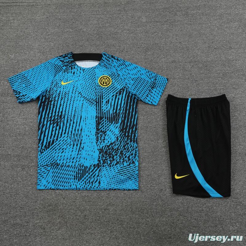 23-24 Inter Milan Blue Short Sleeve+Shorts