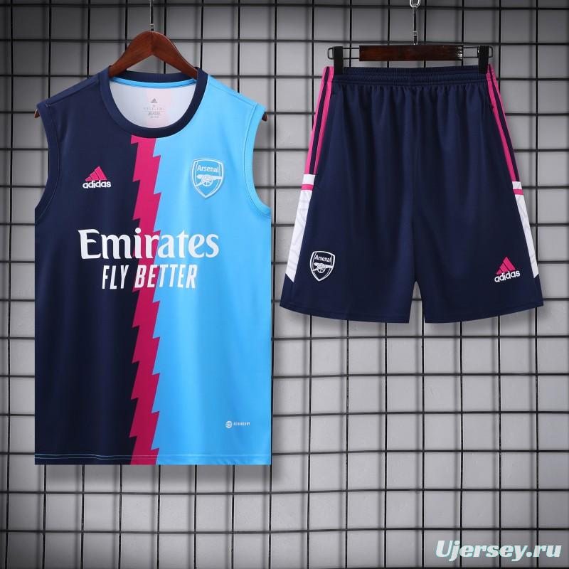 23-24 Arsenal Blue/Navy Vest Jersey+Shorts