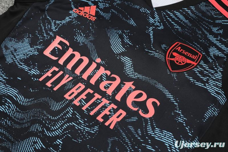 23-24 Arsenal Black Pattern Special Vest Jersey+Shorts