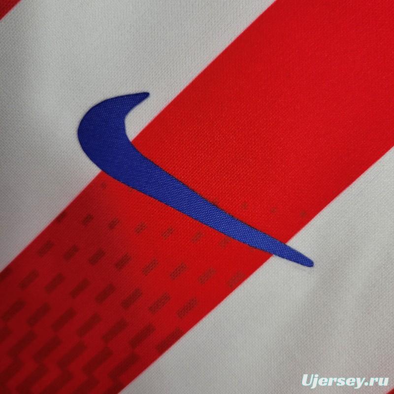 23-24 Atletico Madrid Home Long Sleeve Jersey