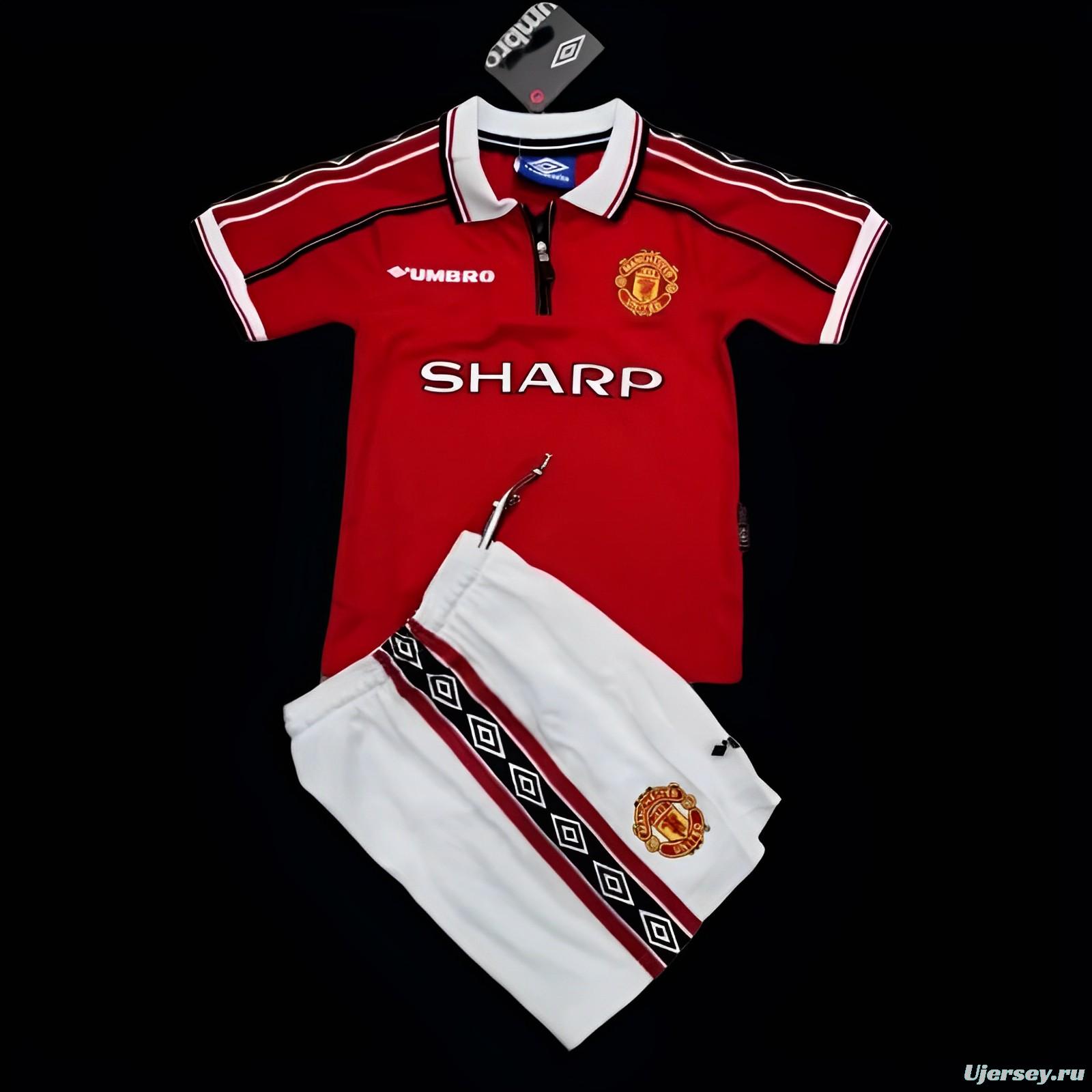 Retro 98/99 Kids Manchester United Home Jersey