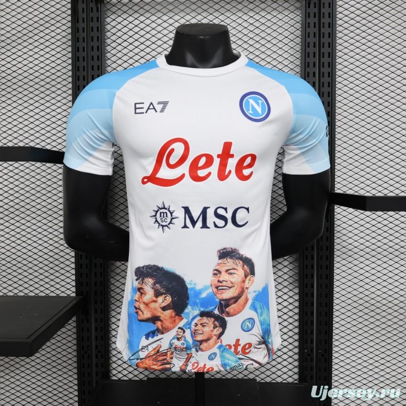 Player Version SSC Napoli Face Game Hirving Lozano Champion Jersey