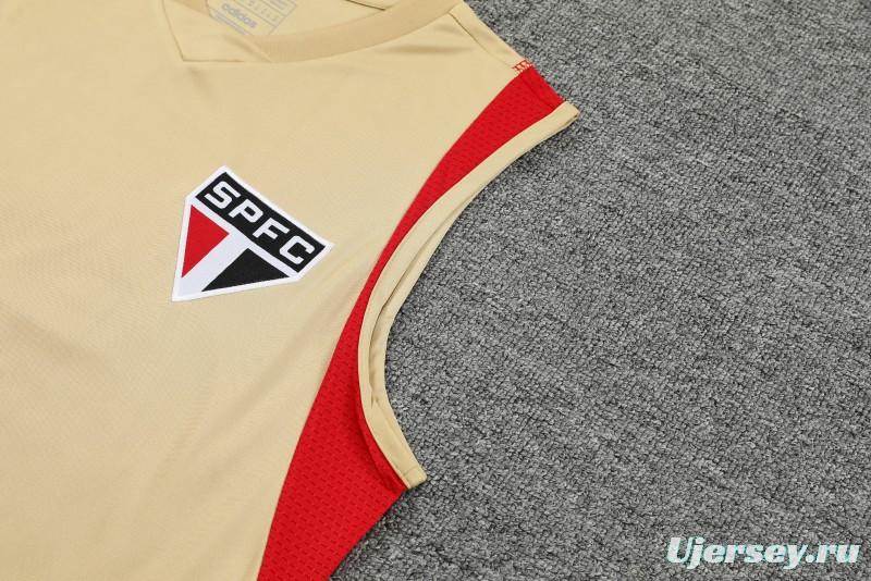 23-24 Sao Paulo Beige Vest Jersey+Shorts